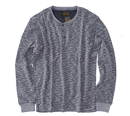 Lucky Brand Men's Long Sleeve Twisted Slub Henley Shirt (X-Large, Navy)