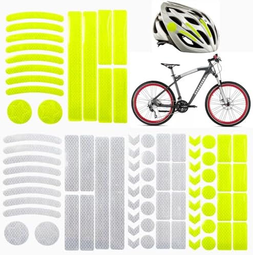 80pcs Reflective Stickers Set, Multi Shapes Bicycle Reflective De...