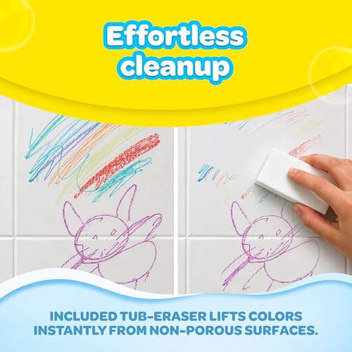 Crayola Bath Crayons Color Wheel, 19-Piece Set, Includes 18 Bathtub Crayons and 1 Eraser, Non-Toxic and Washable Bath Toys for Kids - image 3