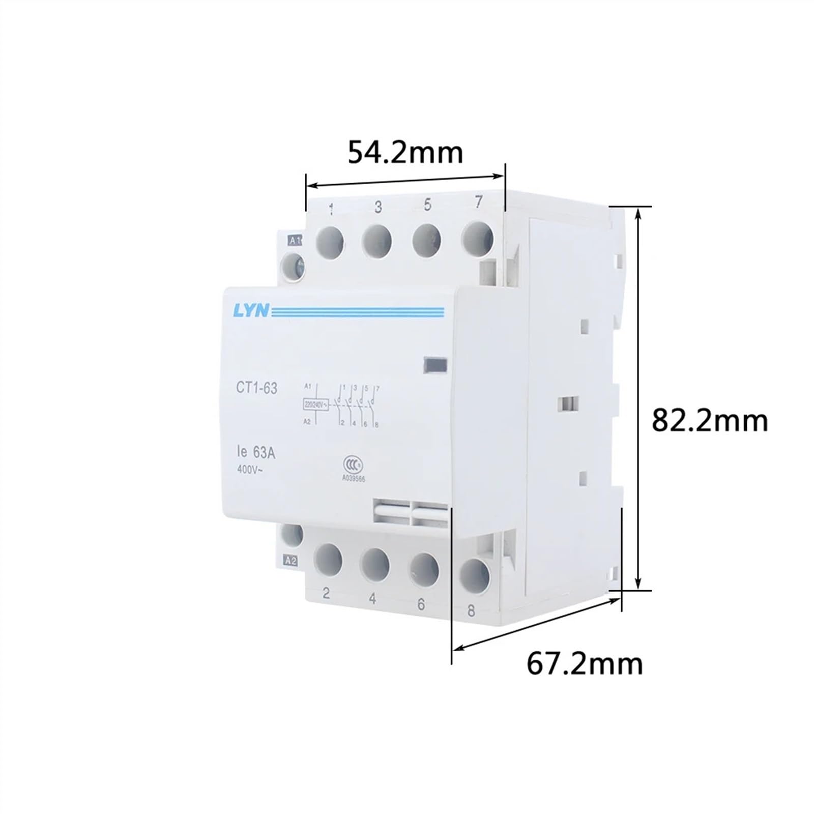CT1-25 16A 25A 20A 2P 2NO 4P 4NO CT1-63 32A 40A 63A 230v 50or60HZ Din-schiene Haushalt AC Schütz(CT1-25-20A,4NC)