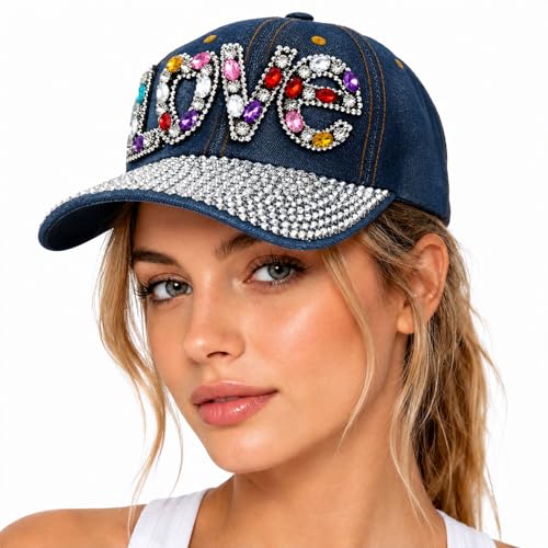 Gorra de béisbol con strass y malla ajustable miniatura 1