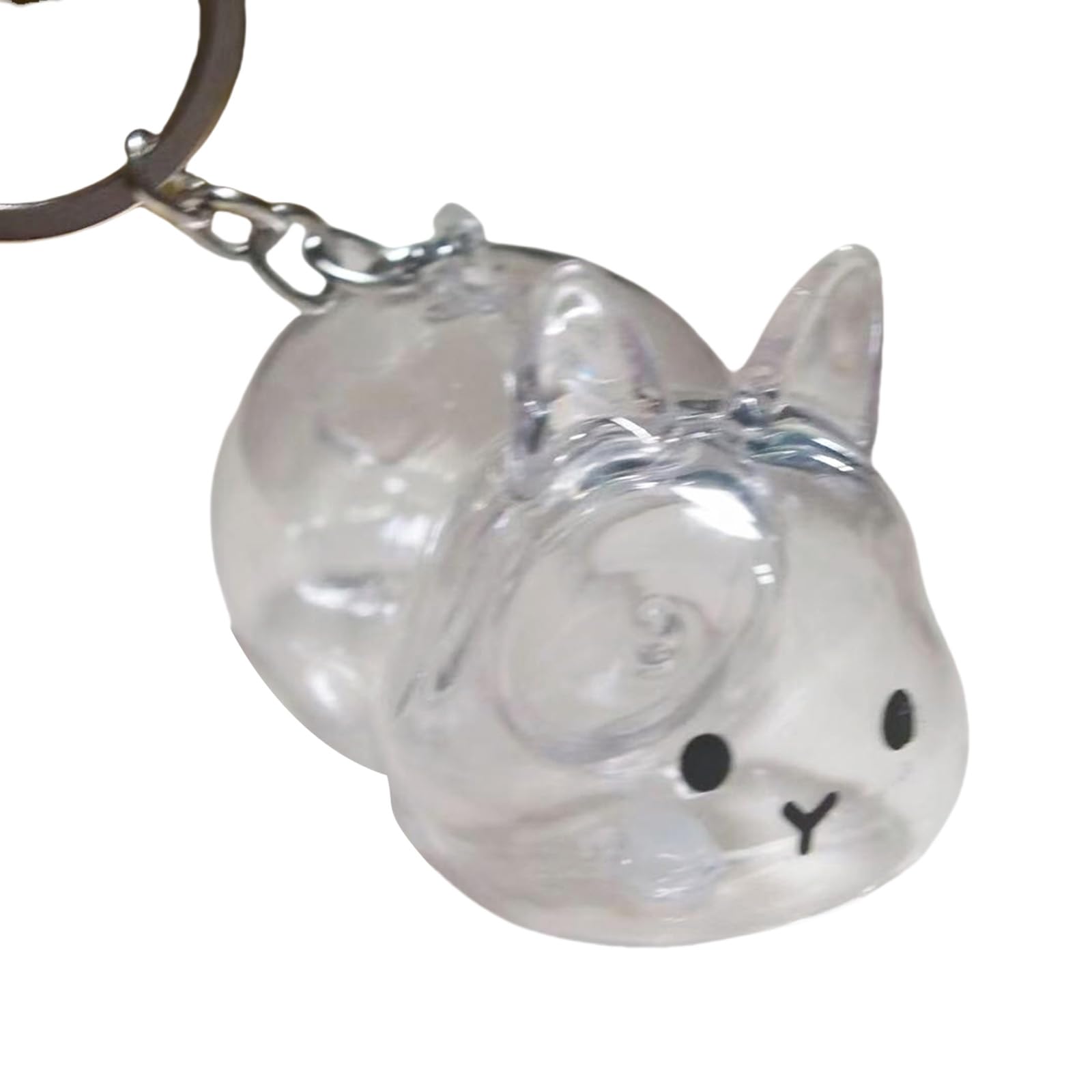 Funny Rabbits Themed Keepsakes Bunnies Hair Container Keyring Decorative Clear Pet Furs Collector Keychain Pendant Gift Decorative Furs Collector Keychain Charm