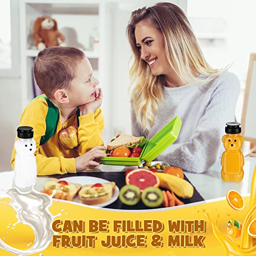 Thenshop 36 Pcs 8 Oz Honey Jar Plastic Empty Honey Bear Bottle Honey Dispenser Clear Transparent Honey Containers Bear Cup Honey Squeeze Bottle With Flip Top Lid For Storing Dispensing (Black Lid) #TOP6