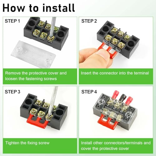 Kit de 8 borniers électriques à vis à double rangée de 3 à 6 positions - 6