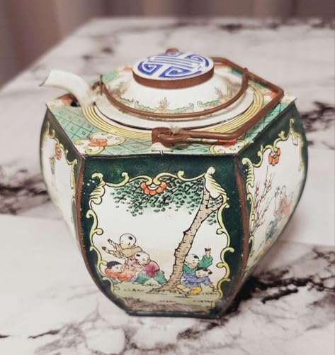 Chinese Hexagonal Sake Bottle, Chiroli, Hot Sake, Daeming Sentoku, Antique Vintage, Tokuri, Komi