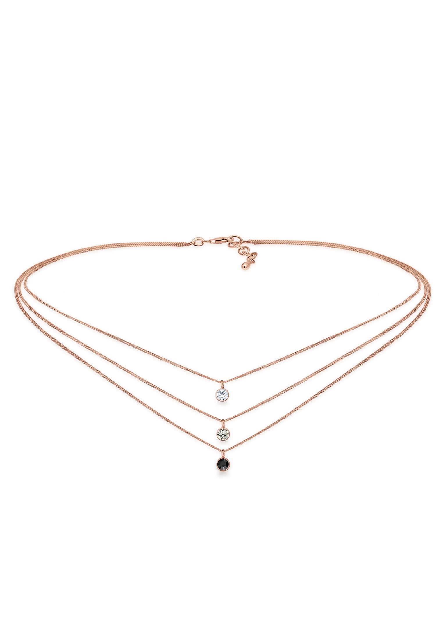 Elli Necklace Choker Layer Crystals 925 Sterling Silver