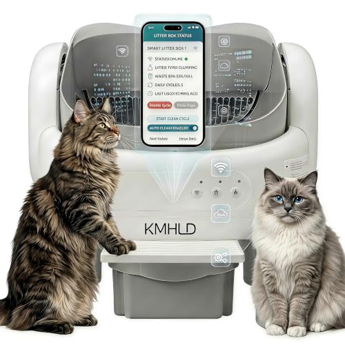 KMHLD Smart Automatic Self-Cleaning Litter Box for Multi-Cat Homes