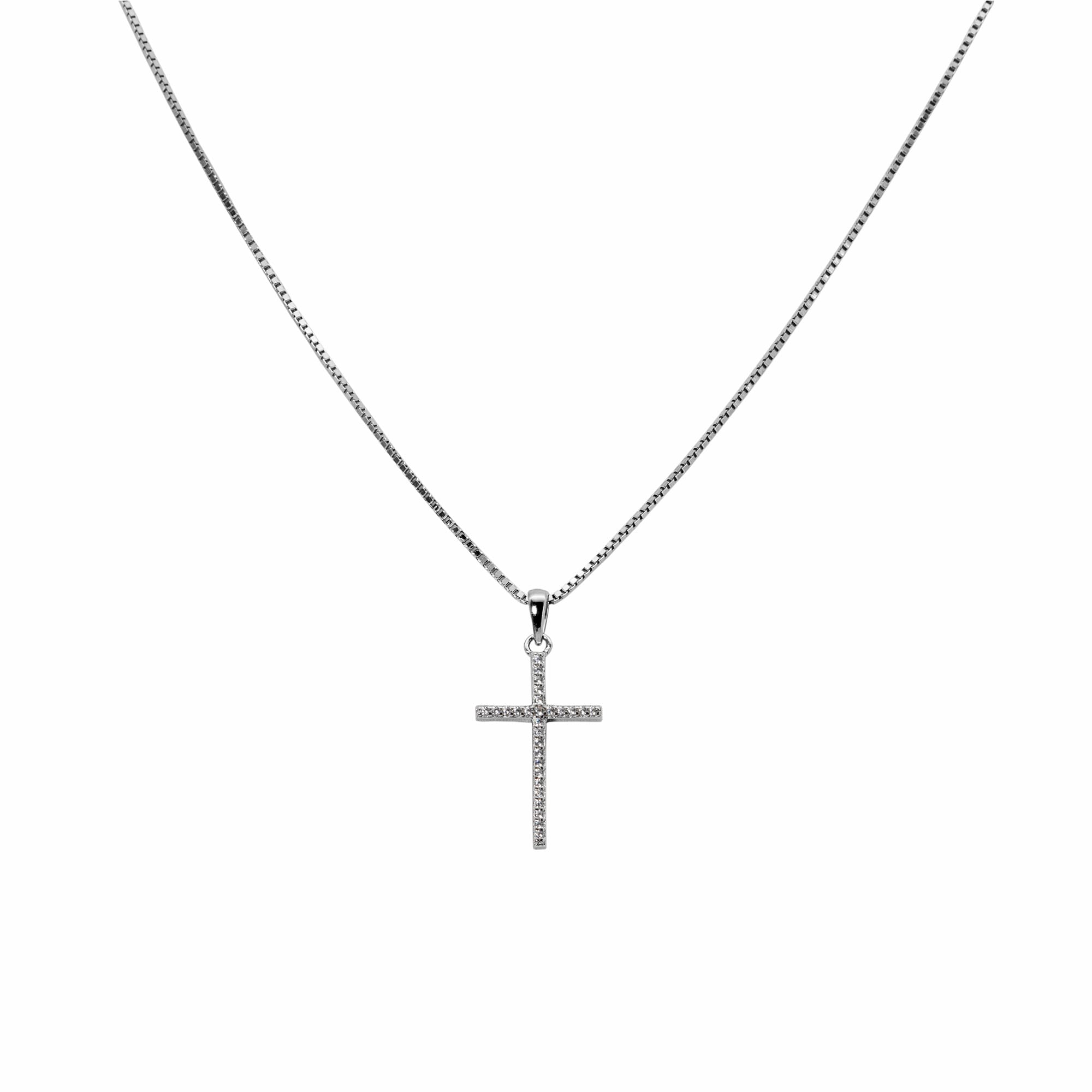 Venezianer Kette Halskette Anhänger Kreuz Zirkon 925 Sterling Silber Damen Herren Halskette