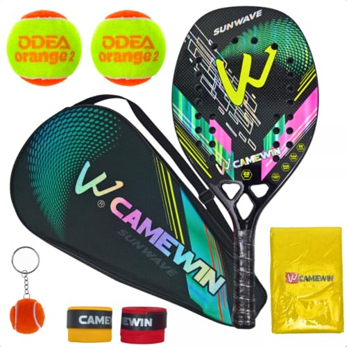 Raquete Beach Tennis Camewin SunWave 3K Carbon C/ 2 Bolinhas + brindes