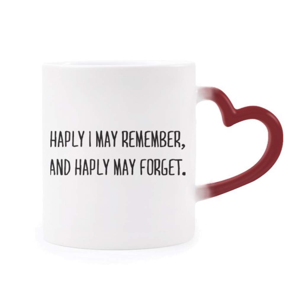 Poetry Quote Haply I May Remember Heat Sensitive Mug Red Color Changing Stoneware Cup