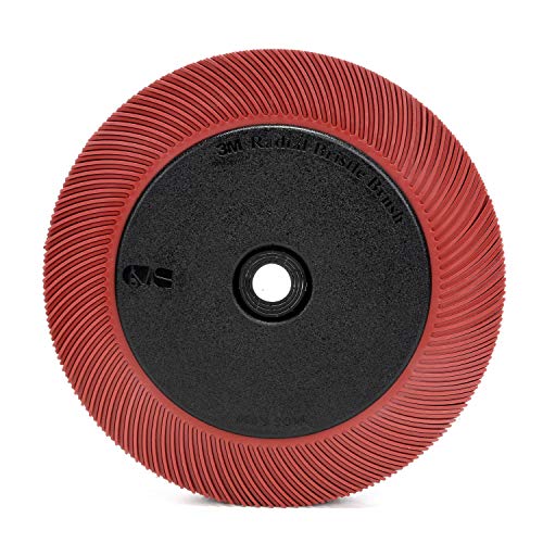 Scotch-Brite Radial Bristle Brush, Aluminum Oxide, 6000 rpm, 7-79/128 Diameter x 1 Width, 220 Grit, Red (Pack of 1)
