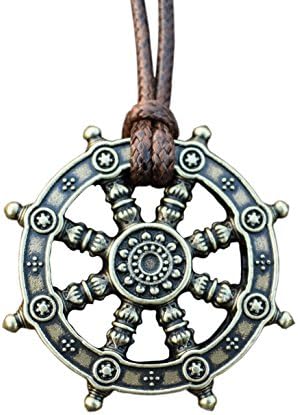 Dharma Wheel of Life Samsara Buddhist Amulet Pendant Talisman (bronze)