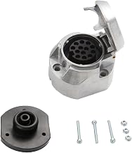 Aluminum Alloy Trailer Plug 13 Pin Female 12V Trailer Plug European Standard Connector Plug with Rubber Seal for Caravan Trucks Car RV Trailer Connector