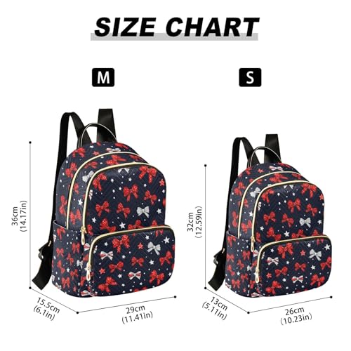 Image of ALAZA Bow Star Red Blue Women Backpack Purse Ladies Fashion Shoulder Bag Daypack Travel Bag 10L