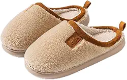 Pantufas femininas de pelúcia, quentes, macias, confortáveis, sem cadarço, para o inverno, para casa, calçado forrado