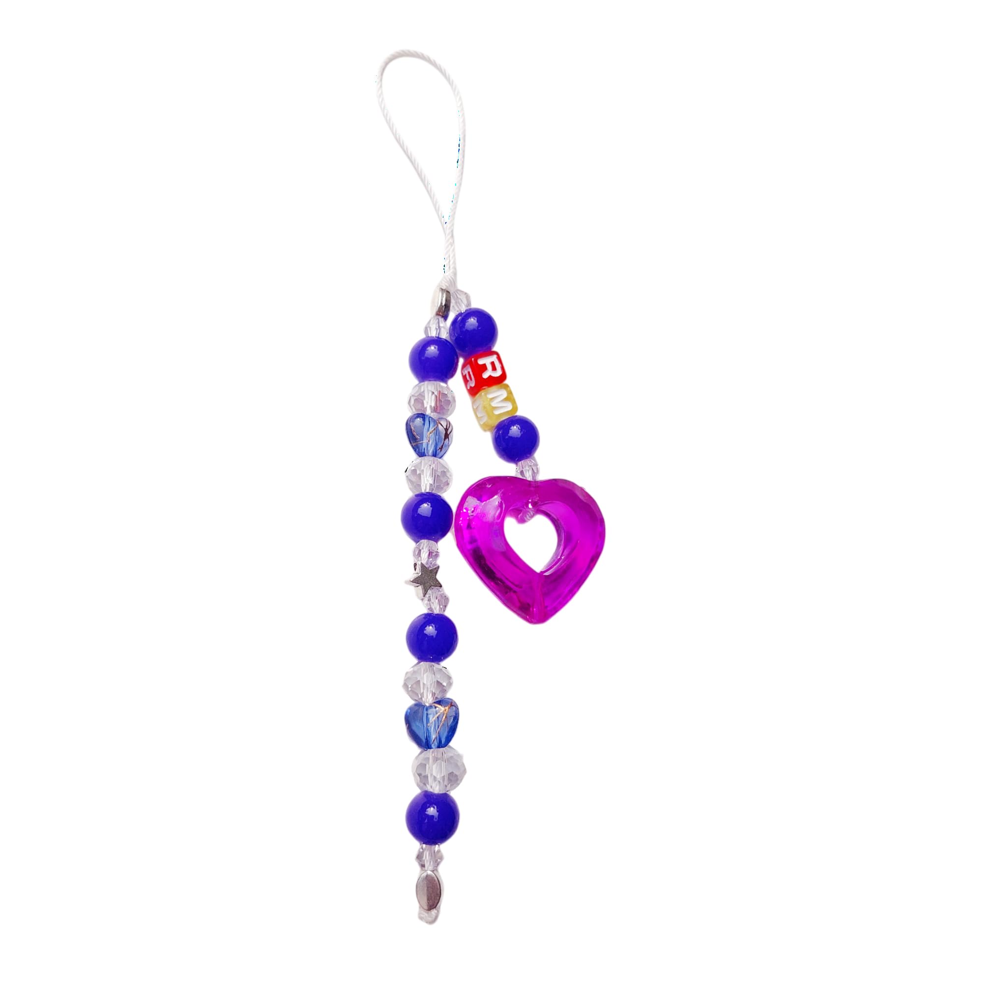 Acrylic Beaded K-pop Short Name Multicolor Handmade Aesthetic Phone Charm With Multicolor Square Acrylic Letter Beads for Men, Women, Boys, Girls, Unisex-image-18