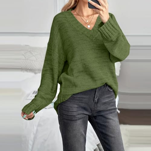 Oversized Sweaters for Women V Neck Long Sleeve Tunic Casual Cute Swearers - image 6