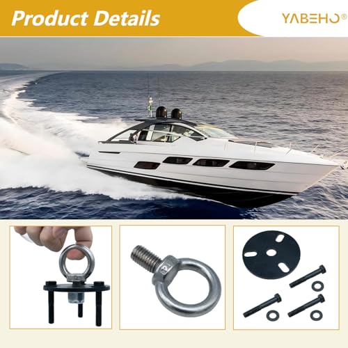 Image of Outboard Engine Lifter Ring Tool with Adapter and Ring Compatible with OMC, Johnson, BRP, ETEC Outboard Motor