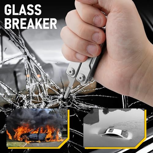 Image of BIBURY Mini Multitool Pliers BI2051A, Mini Pocket Pliers with Window Breaker, Seat Belt Cutter, Bottle Opener for Outdoor Survival, EDC Multi Tool with Pocket Clip, Gifts for Men Women