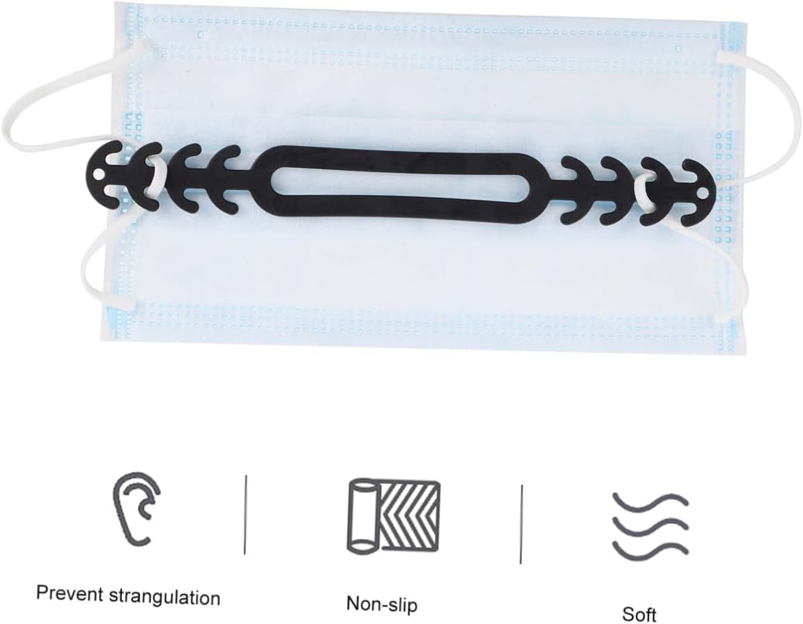MAGICLULU 20pcs Dark Color Mask Extension Straps with Soft Ear Hooks, Adjustable Anti Buckle Extenders for Comfortable Face Mask Fit, Suitable for Daily Use and Travel
