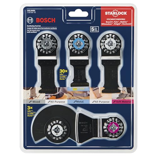 Image of BOSCH OSL005L 5 pc. Starlock Oscillating Multi-Tool Carbide Cutting Accessory Blade Set