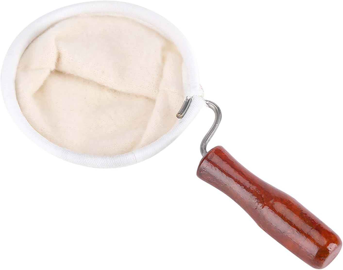 LICAEVEY Coffee Filter, Reusable Flannel Coffee Strainer with Thick Inner Layer for Pure Flavor, Hand Drip for Home Barista, Wood Handle Heat Insulation, Large Size Pour Over Accessories (S)