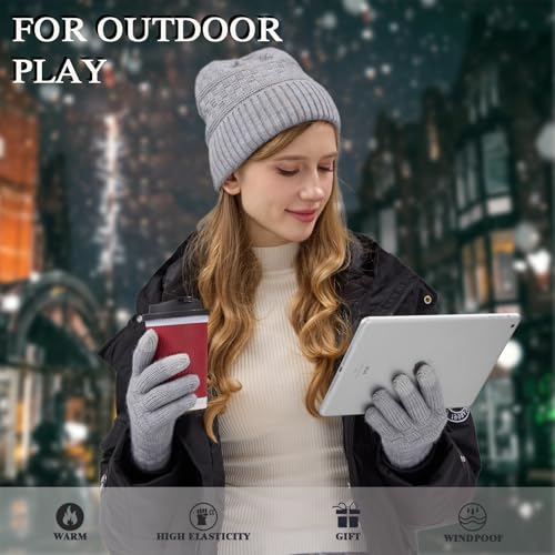 REACH STAR Winter Gloves for Women-Upgraded Touch Screen Elastic Thermal Knit Lining Warm Gloves for Cold Weather - Image 4