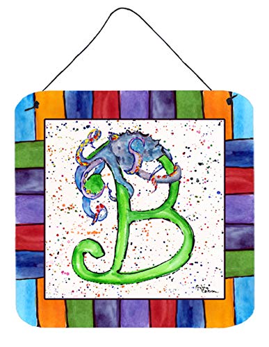 Caroline's Treasures 8425-BDS66 Beach and Seafood Wall or Door Hanging Prints Aluminum Metal Sign Kitchen Wall Bar Bathroom Plaque Home Decor, 6x6, Multicolor