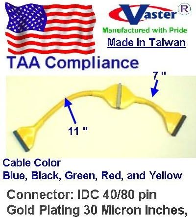 3 PCS/PACK, UDMA 40/80 Round IDE/EIDE/ATA HDD Data Cable, 2 Drive 18 Inches, GREEN Color