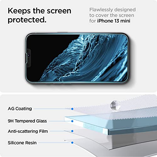 Image of Spigen Ez Fit Sensor Protection Tempered Glass Screen Protector For Iphone 13 Mini - 2 Pack for Smartphone