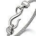 COOLSTEELANDBEYOND Stainless Steel Infinity Love Bangle Bracelet for Women