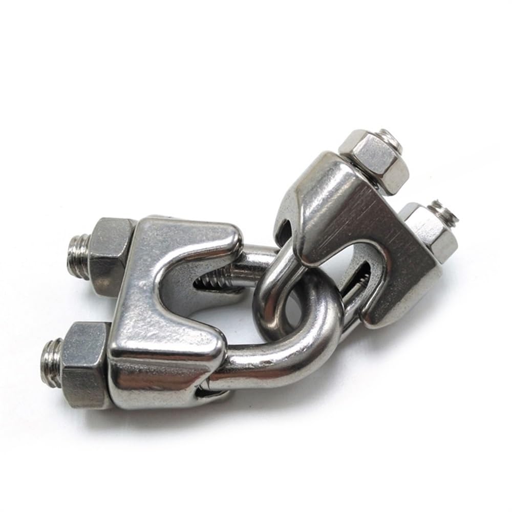 Presillas Cable Acero Apretones de cuerda de alambre M2-M32, abrazadera de cuerda de alambre de acero inoxidable 304/316, clip de cable Abrazaderas De Cuerda De Cable(Tamaño:M12-5 Pcs -ss304)