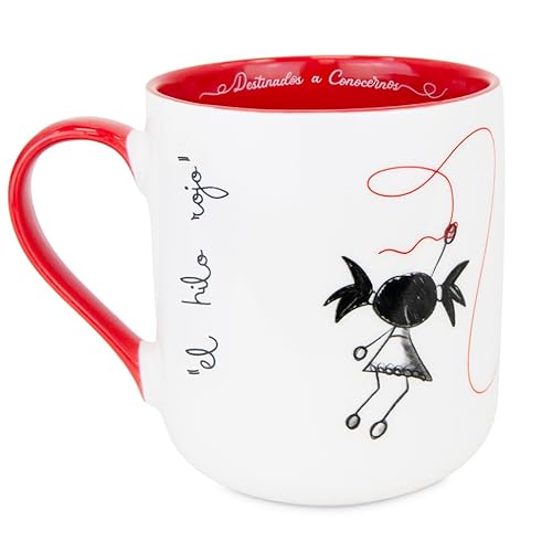 PEPITA VIAJERA Taza cerámica té, Diseño leyenda hilo rojo, Regalos originales para aniversarios, Detalles especiales entre parejas, amistades, Capacidad 380 ml, Apto microondas y lavavajillas PEPITA VIAJERA Taza cerámica té, Diseño leyenda hilo rojo, Regalos originales para aniversarios, Detalles especiales entre parejas, amistades, Capacidad 380 ml, Apto microondas y lavavajillas