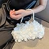 Pandalein Damen Blumen Clutch Seide Abendtasche Brauttasche Kleidertasche Handtasche mit Perlen Henkel Kette für Hochzeit Wedding Prom Party #3