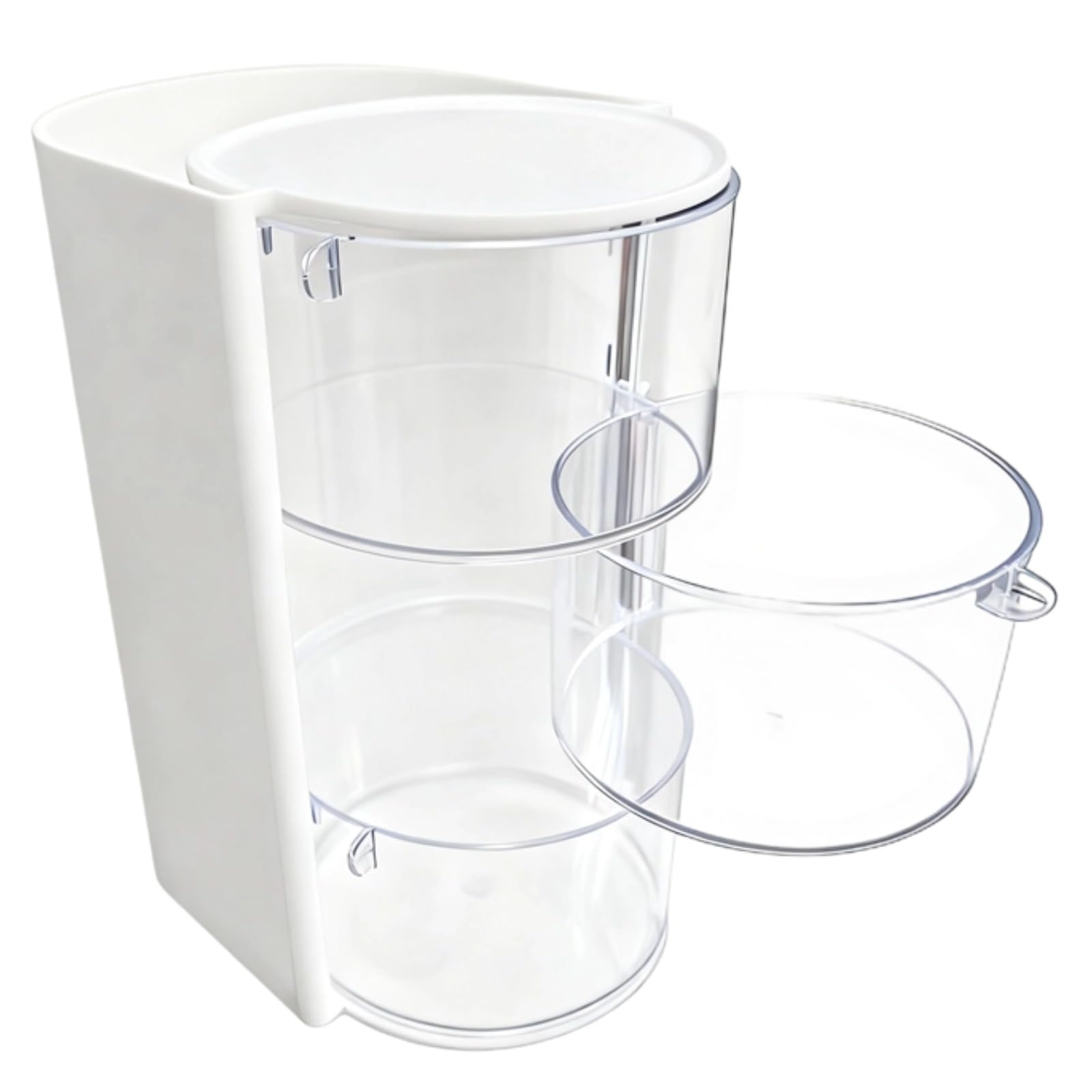 Packool 3-Layer Rotating Organizer, Multi-Compartment, Makeup Organizer for Lipstick, Makeup Brush, Gift Choice, White, Vanity Makeup Storage, Clear Desktop Cosmetic Organizer