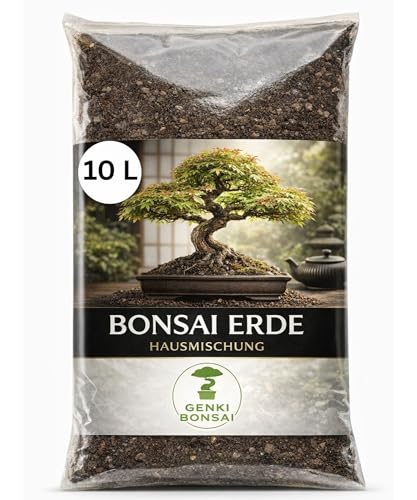 GENKI BONSAI Erde 10L Hausmischung - mineralische Spezialerde für große Bonsai-Anlagen & viele Schalen - Profi-Substrat für Garten Outdoor-Gestaltung & langlebige Wurzelentwicklung