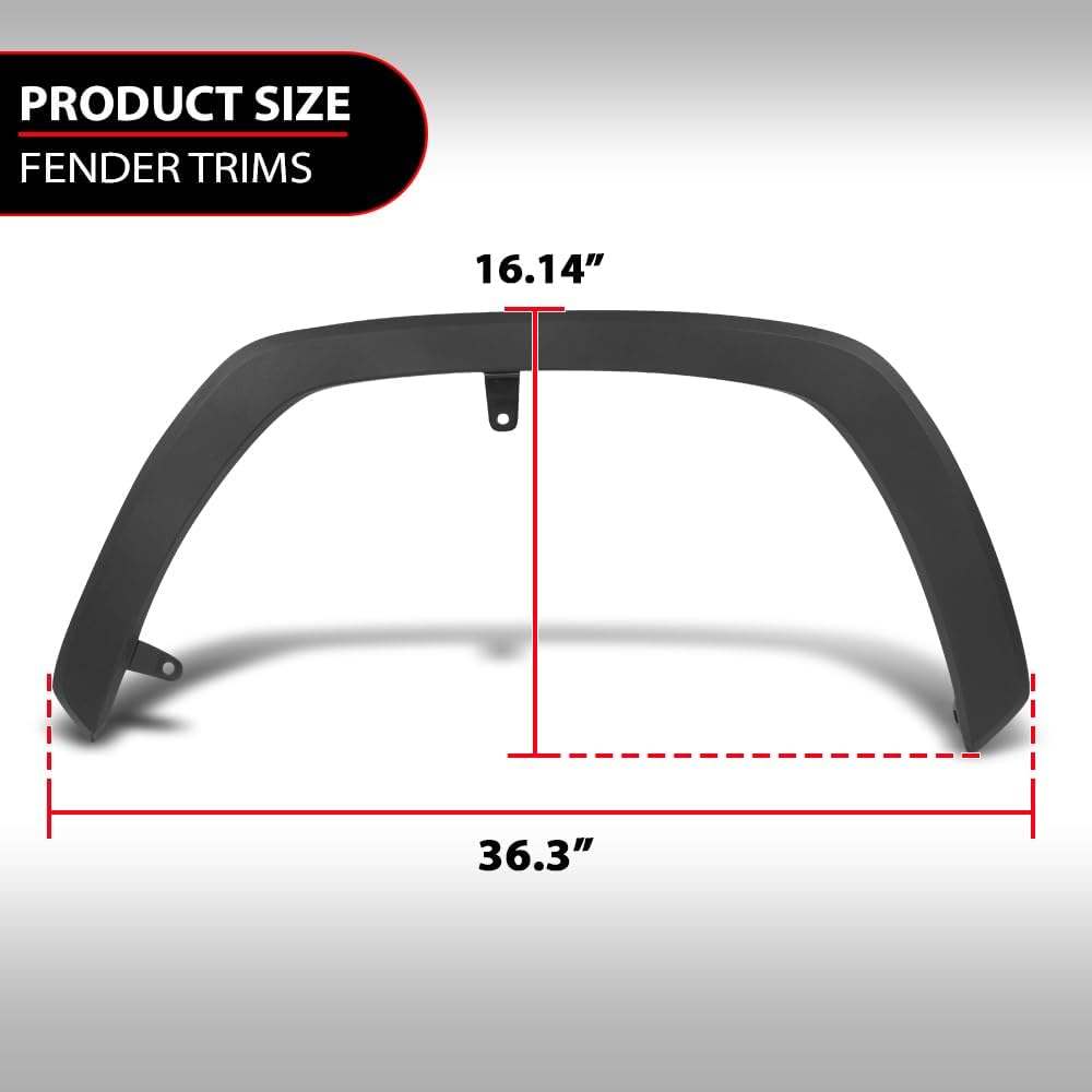 Front Wheel Flare Arch Trim Molding Assy Left & Right Compatible with Toyota RAV4 2019 2020 2021 7560242160, 7560142160, 756020R090, 756010R090, 75602-42160, 75601-42160, 75602-0R090, 75601-0R090