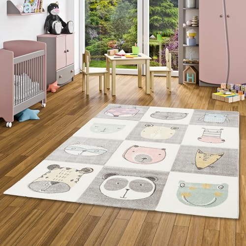 Pergamon Kinder Teppich Maui Kids Happy Animals Bunt in 5 Größen
