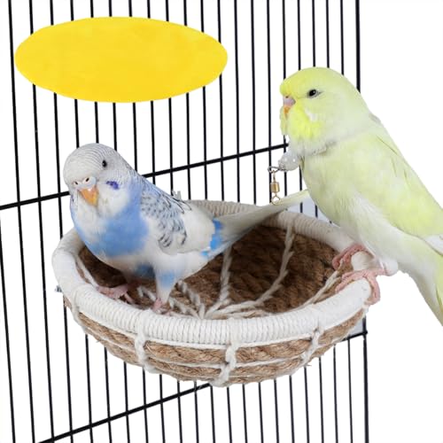 鳥の巣 巣箱 鳥 ハウス バードネスト オウムの巣 手編み 麻縄 織り 寝床 隠れ家 止まり木 鳥用品 遊び場 おもちゃ インコ オウム カナリア セキセイインコ オカメインコ コザクラインコ 文鳥 小鳥 ハムスター リスハウス 小動物ハウス ペット用ハウ