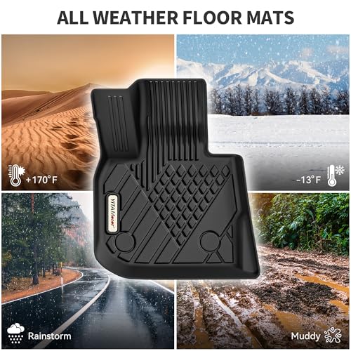 Image of YITAMOTOR Floor Mats Fit for 2019-2024 BMW X3 G01 30i M40i X3M | TPE All Weather Custom Floor Liners, Waterproof Anti-Slip Car Mats, Only for car Without Spare tire (Not for X3 30e)