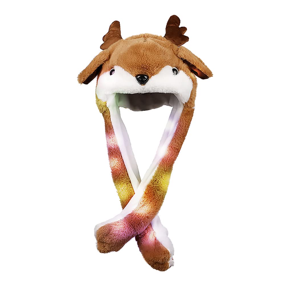 Gorro De Peluche Con Orejas Móviles – Sombrero De Animal Que Mueve Las Orejas Al Apretar, Perfecto Para Fiestas De Navidad, Halloween Y Cosplay, Talla única