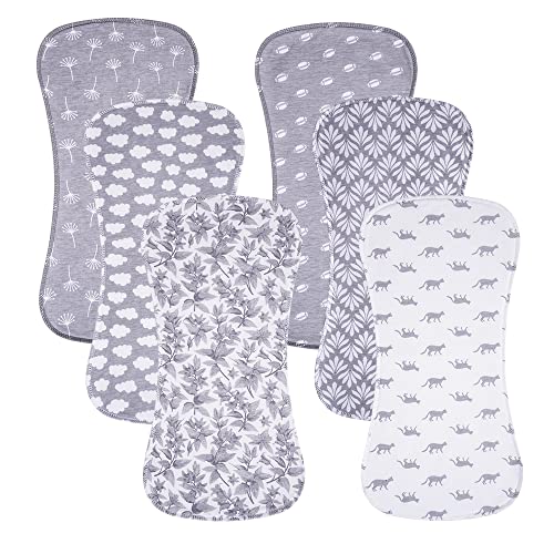 Image of Gelisite 6 Pack Cotton Baby Burp Cloths Extra Absorbent Soft for Baby Boys and Girls (Grey02)