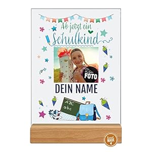 PR Print Royal Acrylglas zur Einschulung selbst gestalten – Ab jetzt EIN Schulkind – mit Name und Foto Personalisieren…