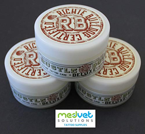 Hustle Butter Deluxe  Tattoo Butter for Before, During, and After the Tattoo Process  Lubricates and Moisturizes  100% Vegan Replacement for Petroleum-Based Products  5oz (3 Pack)