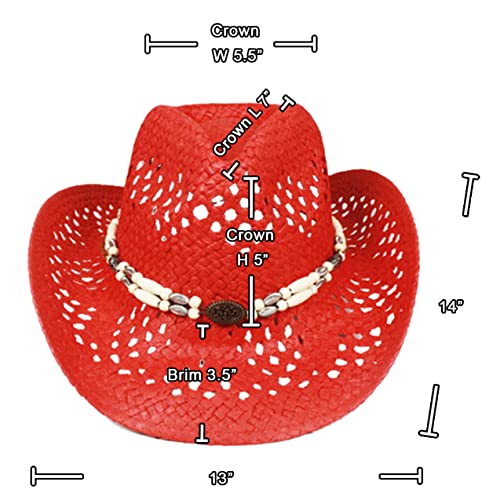 Image of SILVERFEVER Straw Cowboy Hat Cowgirl Hats Men Women Sun Hat Sombreros Vagueros Classic Western Accents Sombreros