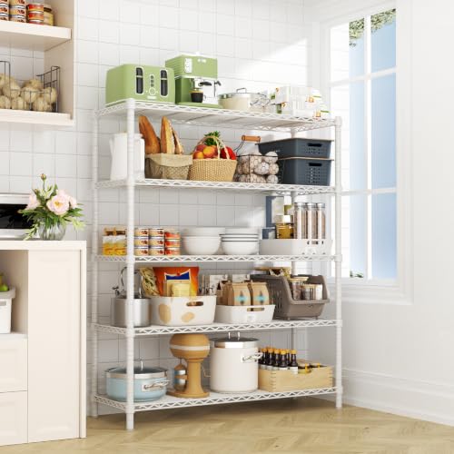 Image of ROOMTEC 5-Tier Storage Shelves, Heavy Duty Wire Shelving, 48 inch W*20 inch D*72 inch H