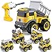GizmoVine Excavadora Juguete,Control Remoto Tractor Desmontar y Ensamblarde Vehículo Construcciones Juguete , 6 en 1 Juguetes Playa niños para Niño y Niña de 3 Años +