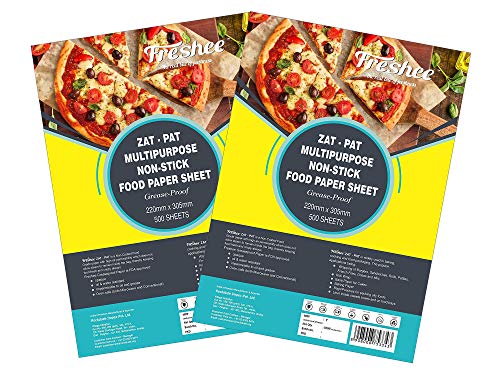 Freshee Food Wrapping Paper 500 Pre Cut Sheets Non-Stick Food Paper 220mm x 305mm Packof 2, Multi-Purpose Organic Paper for Baking