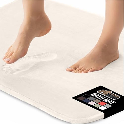 Miniatura 27 de GORILLA GRIP Alfombras de Baño de Espuma Viscoelástica, Tapetes de Baño de Terciopelo Suave y Absorbente, Puntos Duraderos en la Parte Inferior,