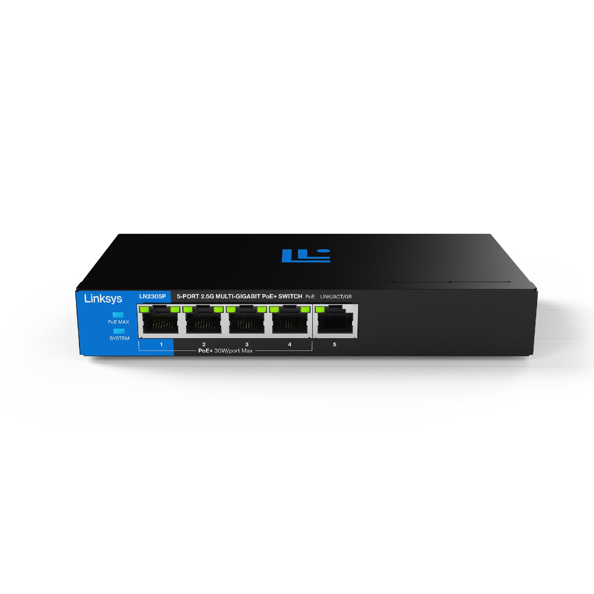 Linksys 5-Port, 2.5G Multi-Gig Unmanaged PoE+ Switch, Black
